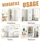 White Steel Kitchen Pantry Storage Cabinet