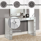 Hessa Mirrored & Faux Rhinestone Console Table