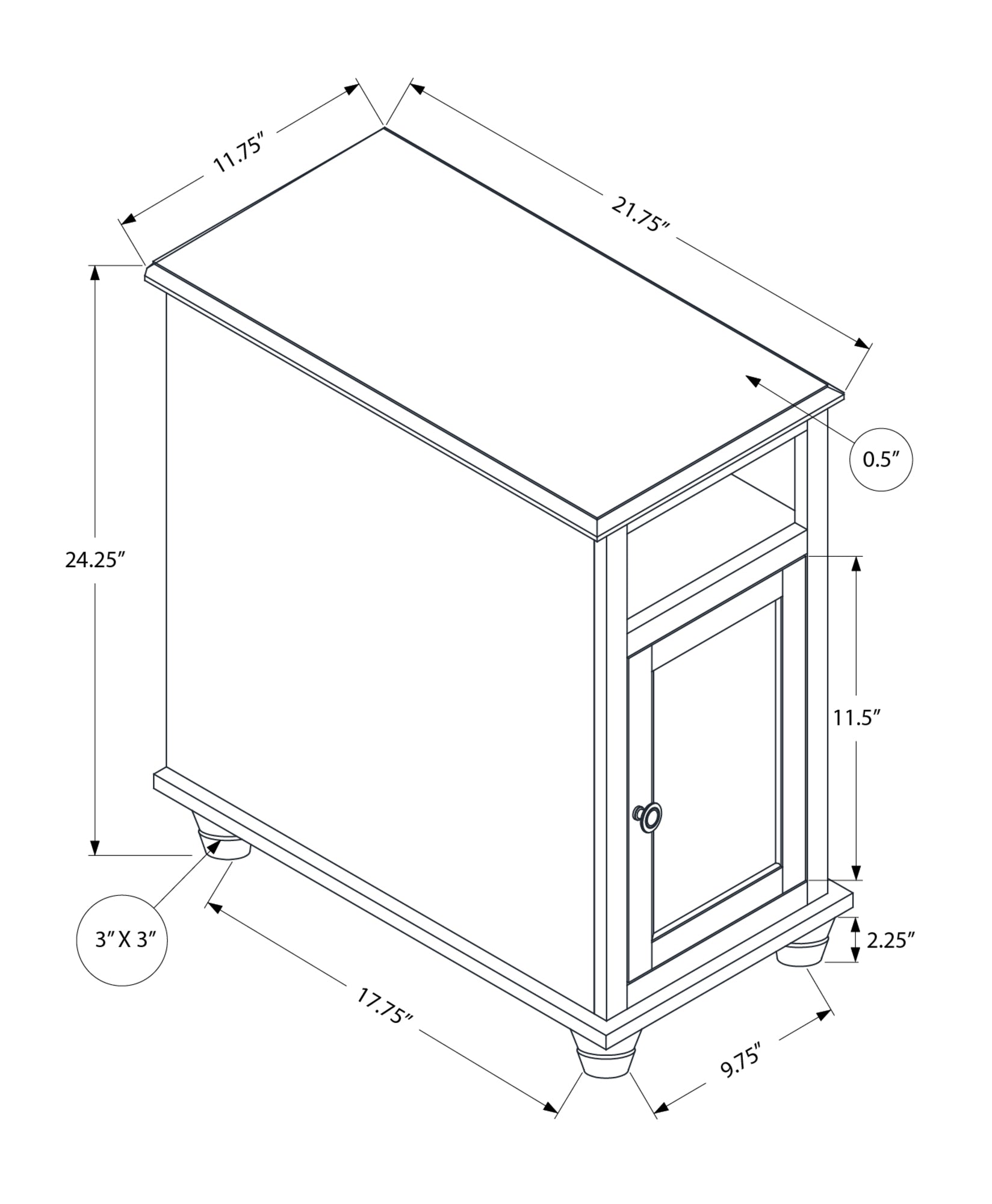 Accent Table - Versatile Side Table for Bedroom and Living Room