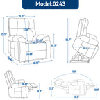 Blue Heat Massage Dual Motor Electric Power Lift Recliner