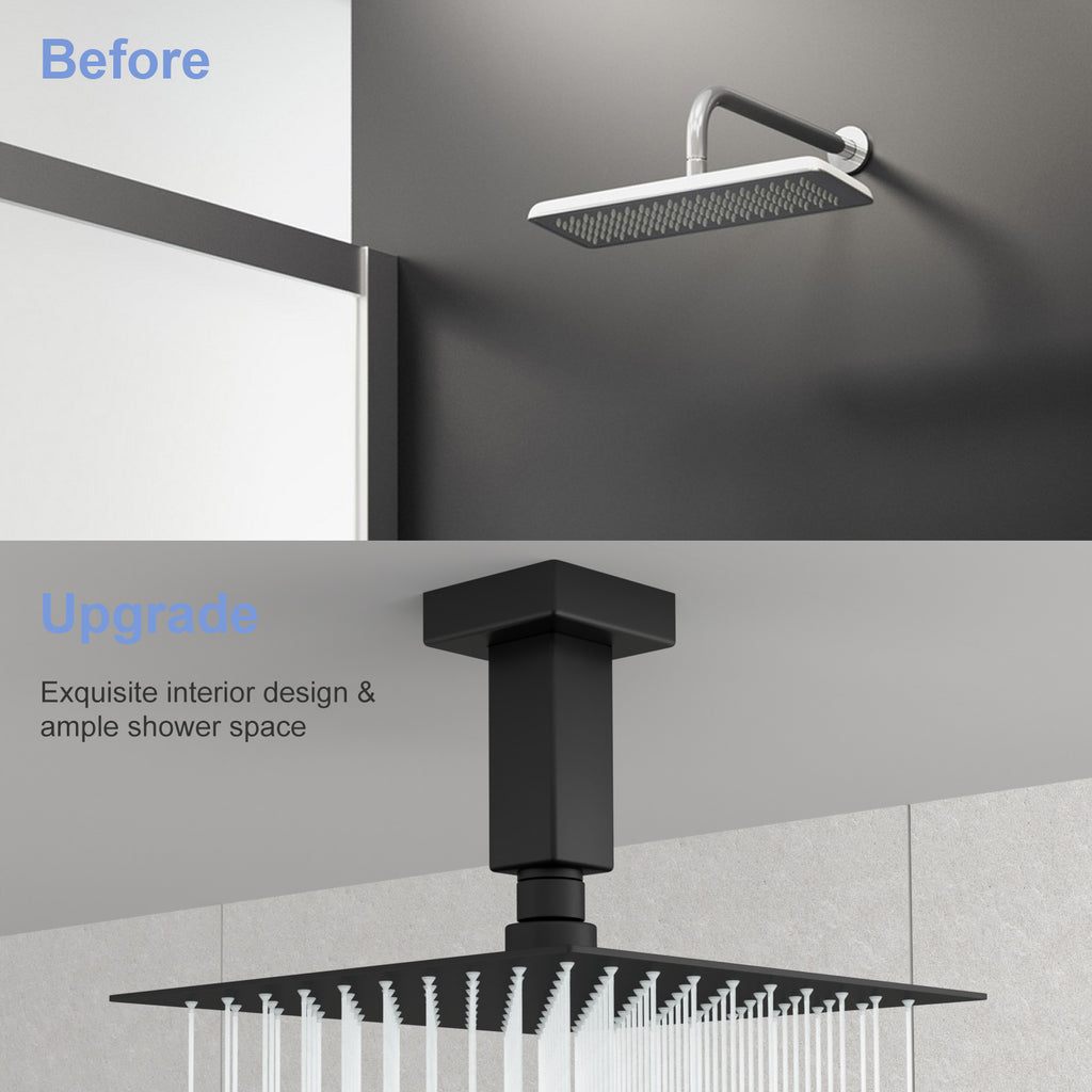 3-Inch Ceiling Mounted Shower Arm with Flange - Matte