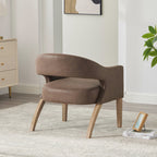 Modern Upholstered PU Open Back Accent Armchair