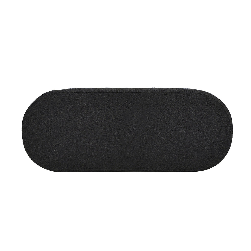Fuji 49" Upholstered Oval Storage Bench, Ebony