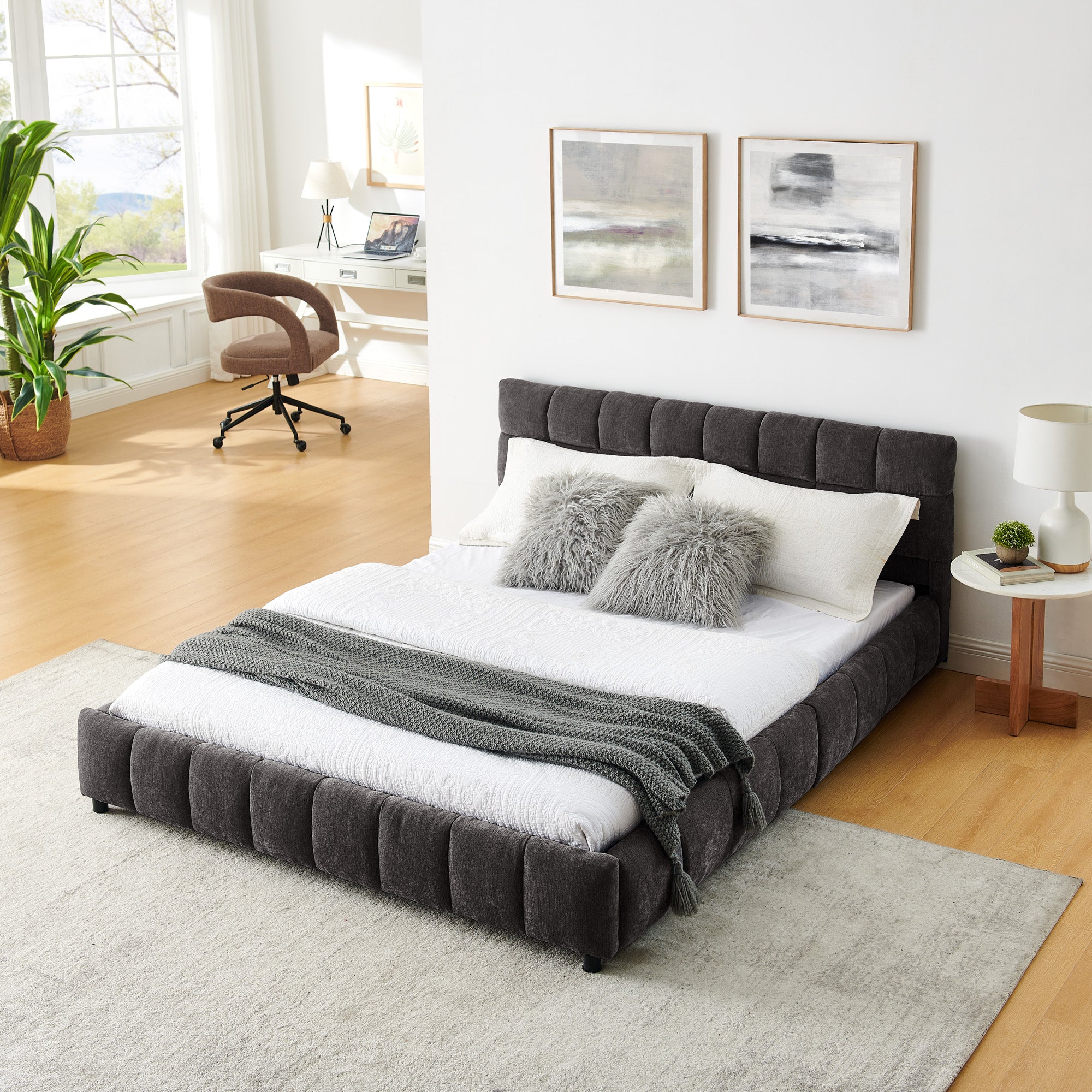 Queen Size Upholstered Bed with Storage