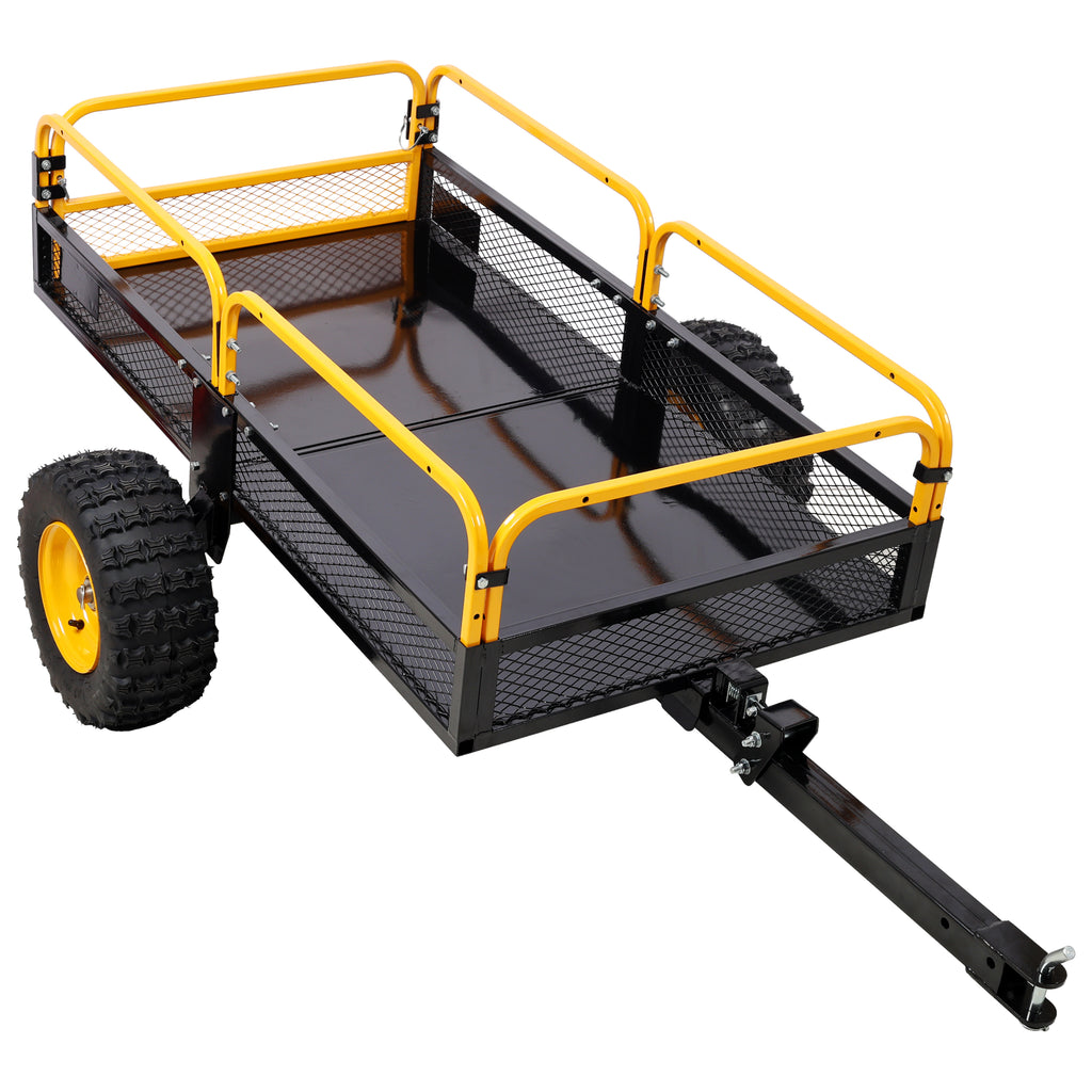 Heavy-Duty Tow-Behind Dump Cart 1000 lbs Load Capacity
