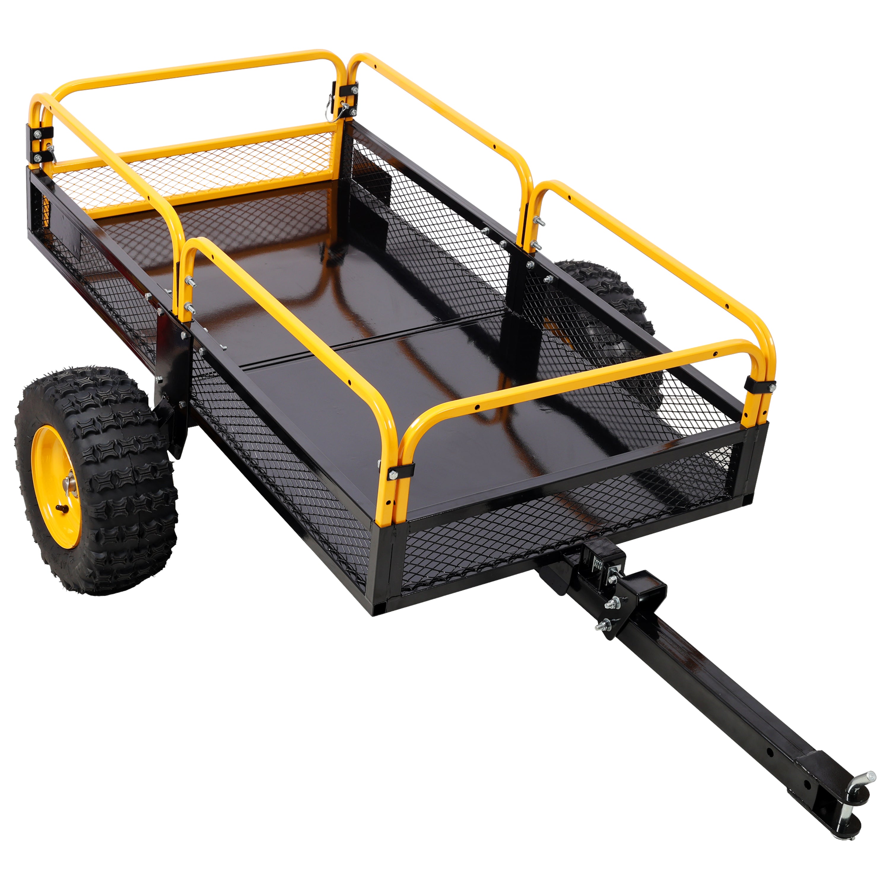 Heavy-Duty Tow-Behind Dump Cart 1000 lbs Load Capacity
