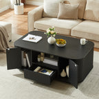 Modern Luxury Oval Coffee Table with Drawers