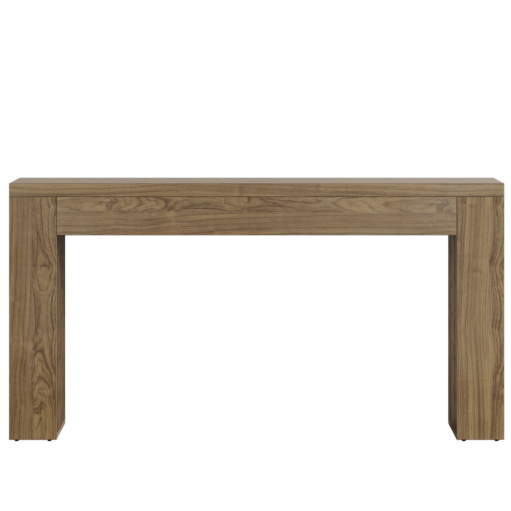 59" Farmhouse Console Table with Vertical Slat Legs