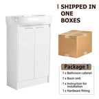 23" Freestanding Bathroom Vanity with Sink and Storage Rack