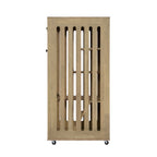 Basia Rubber Wood Cat Cabinet with Wheels