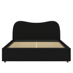 Queen Size Upholstered Platform Bed with Wooden Slats