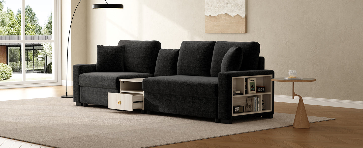 Modern Sofa Couch 111.8" Modular Sofa Upholstered 3-Seater