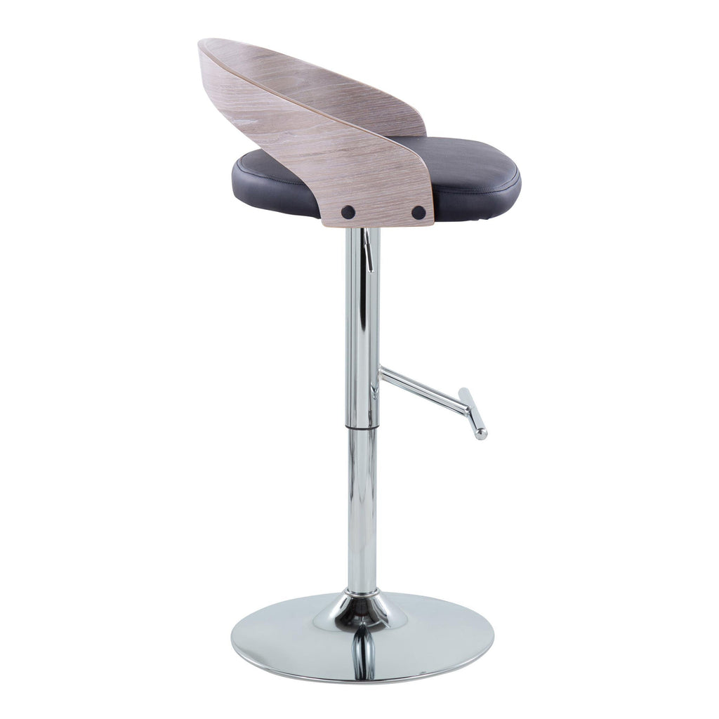 Contemporary Adjustable Height Barstool with Swivel
