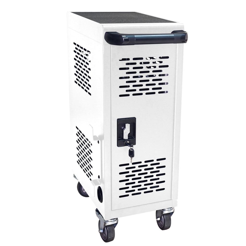 16-Compartment Removable Locking Charging Cabinet for Laptop, Chromebook - White