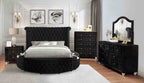 Glam 1pc King Size Bed Round Storage