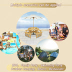 Outdoor 8 Person Picnic Table with Umbrella Hole