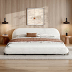 King Size Bed Frame with Boucle Fabric