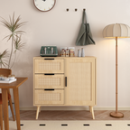 Modern Rattan Wood Dresser