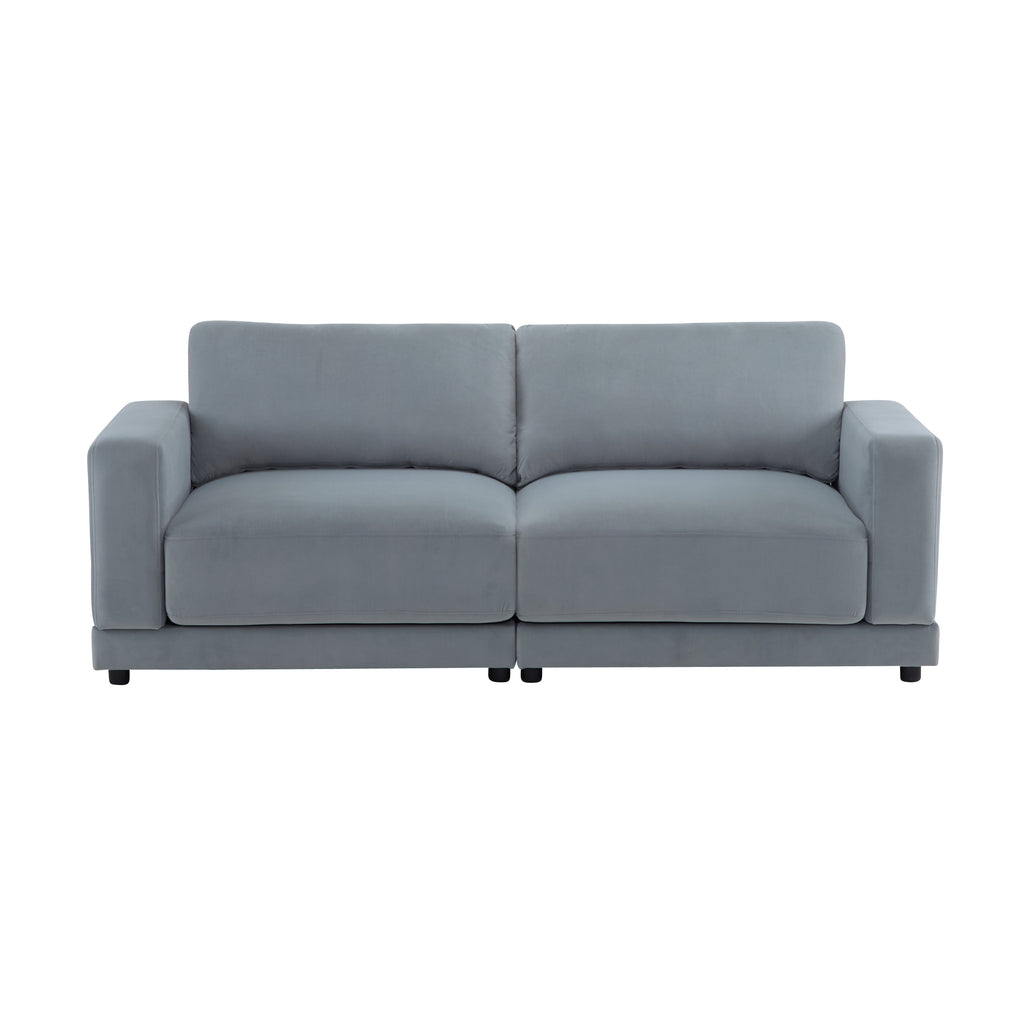 81'' Modern Square Arm Sofa with Soft Velvet Upholstery