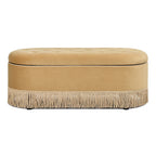 Melinda 48.5" Oval Tufted Bullion Fringe Storage Bench