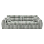 Woven Chenille Striped Compression Sofa - Straight Row Compact Couch