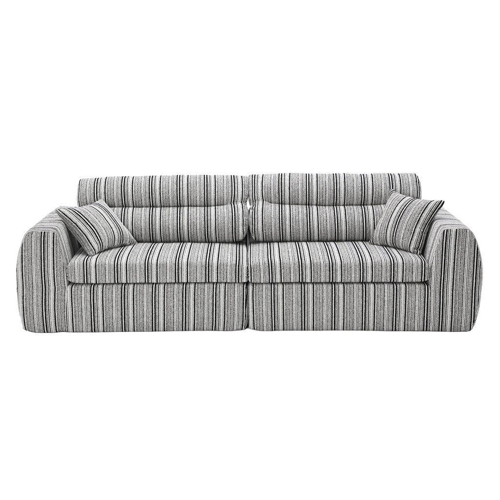 Woven Chenille Striped Compression Sofa