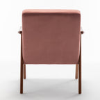 Accent Chair with Velvet Upholstery and Solid Wood Frame