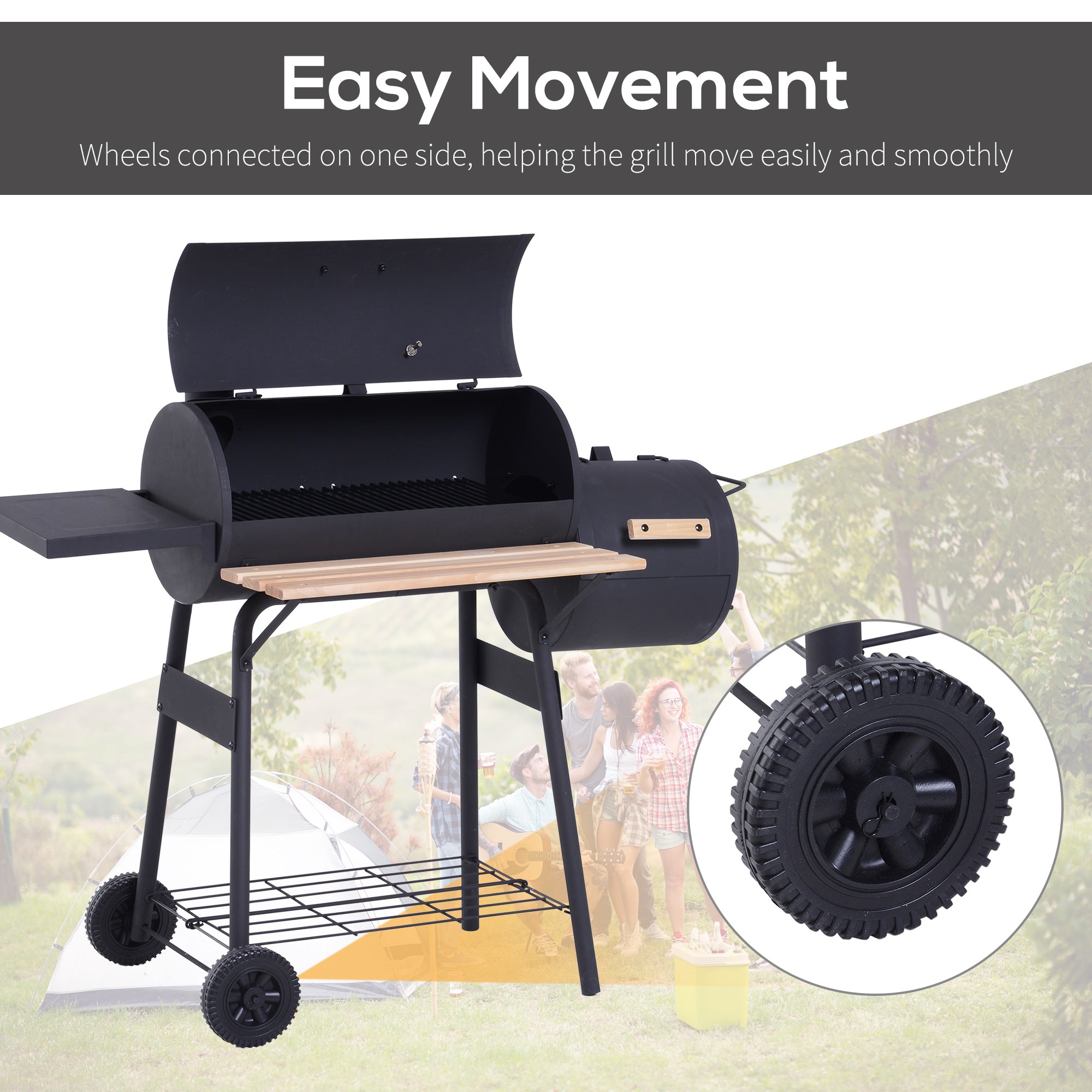 Outsunny 48" Steel Portable Backyard Grill