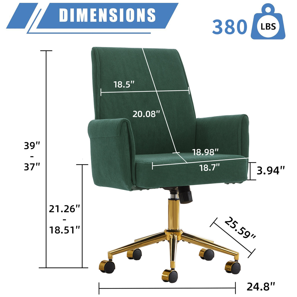 Mid-Back Liftable Office Chair in Green