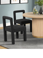 Modern Dining Chair Set of 2, Boucle Upholstered