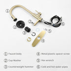 3-in-1 Kitchen Faucet with Press-Type Glass Rinser