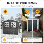 9x6 FT Outdoor Metal Storage Shed with Window & Flower Rack