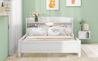 Wood Full Size Platform Bed with Built-in LED Light