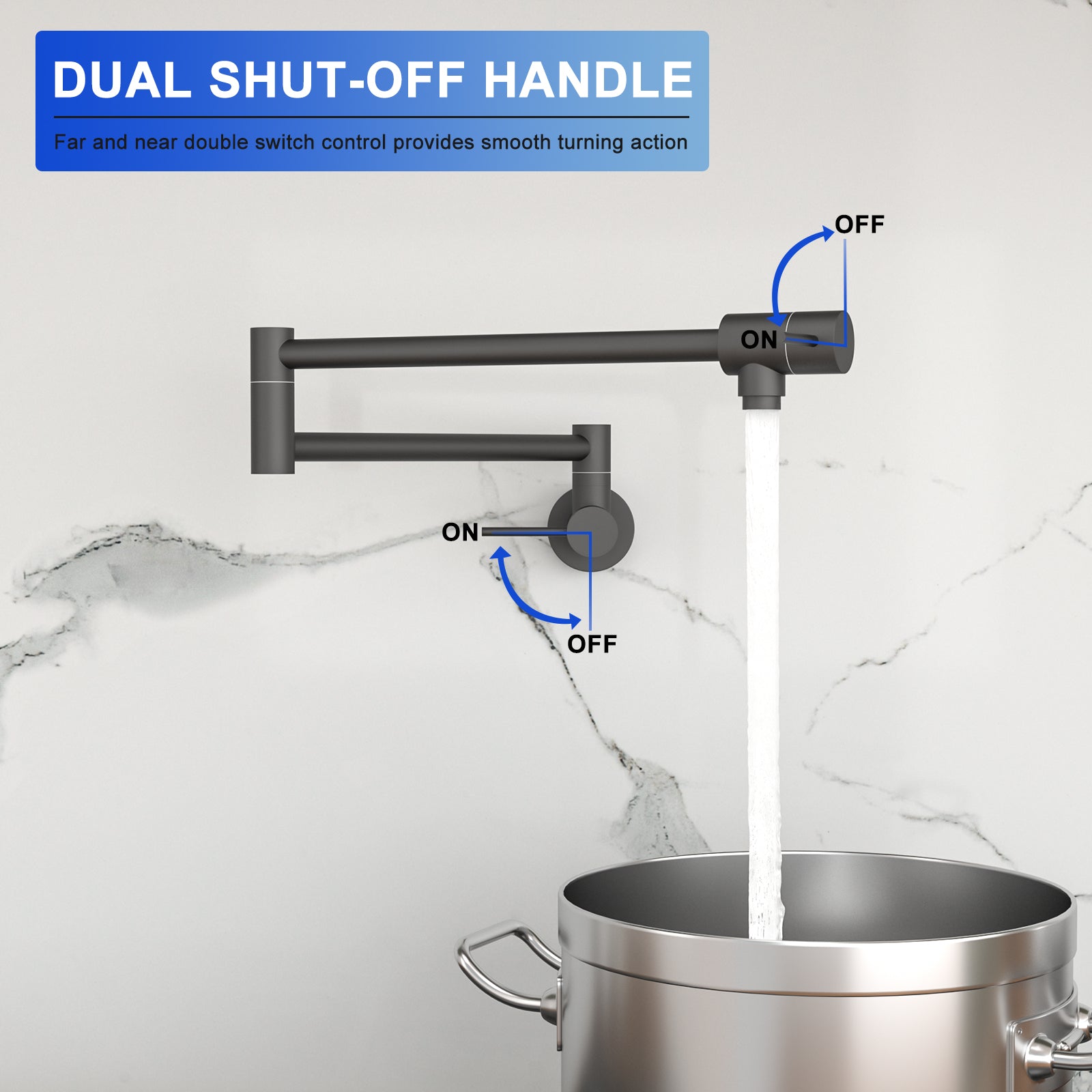 Pot Filler Faucet - Wall Mount Kitchen Sink Faucet