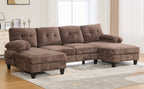 U-Shaped Sectional Sofa 103.5" Chenille Fabric Couch