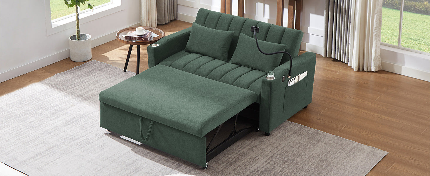 55.9" Convertible Sofa Bed Loveseat