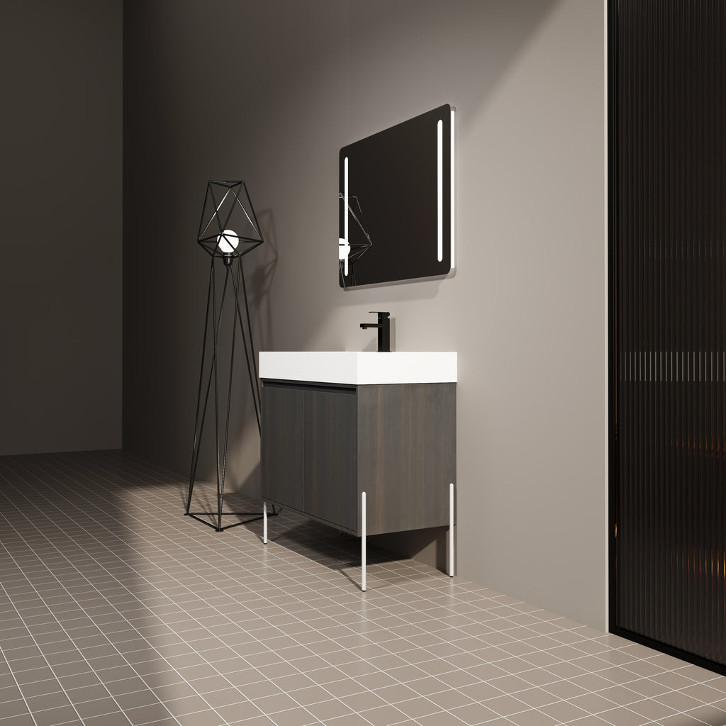 36" Freestanding Bathroom Vanity with Resin Sink