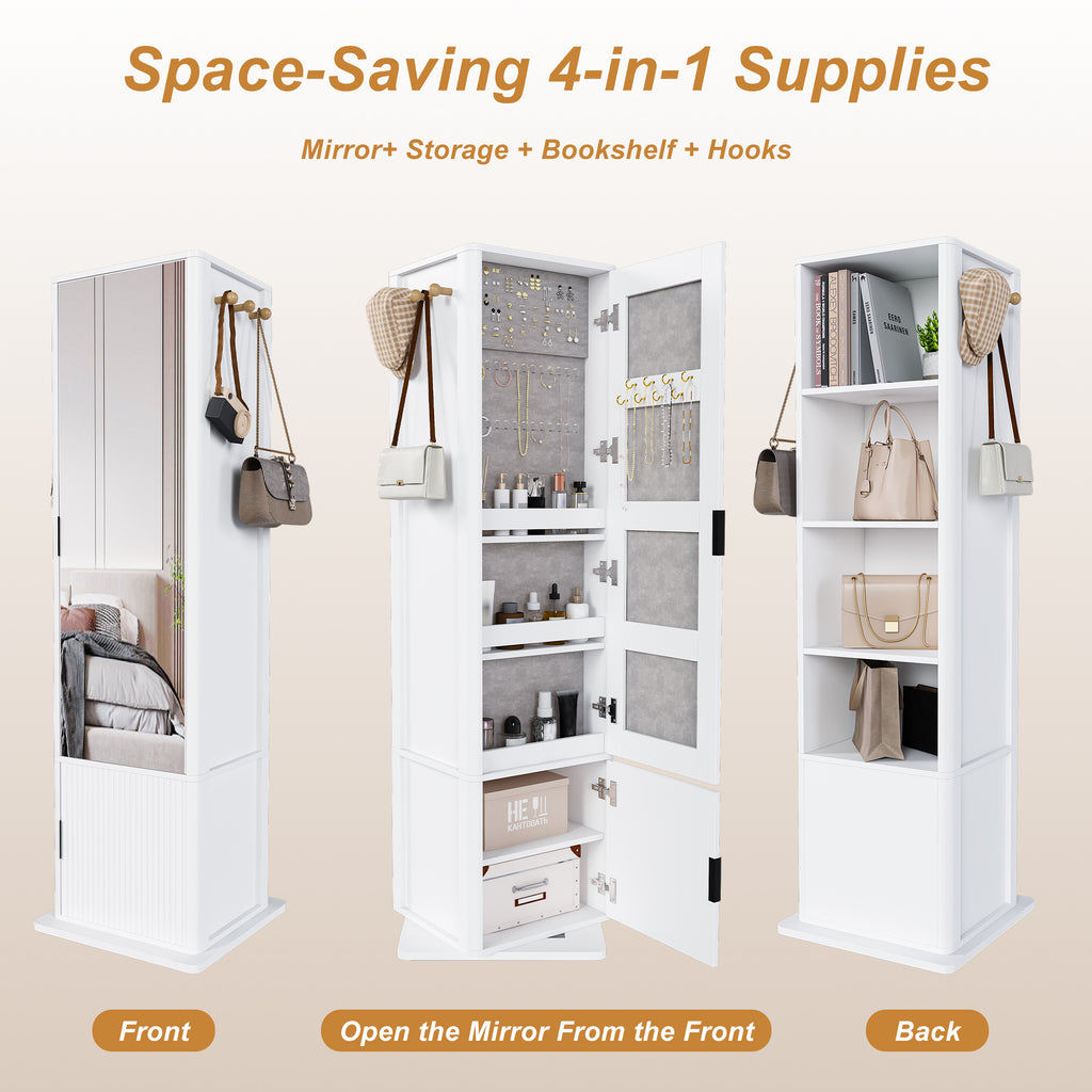 360° Rotating Makeup & Jewelry Cabinet