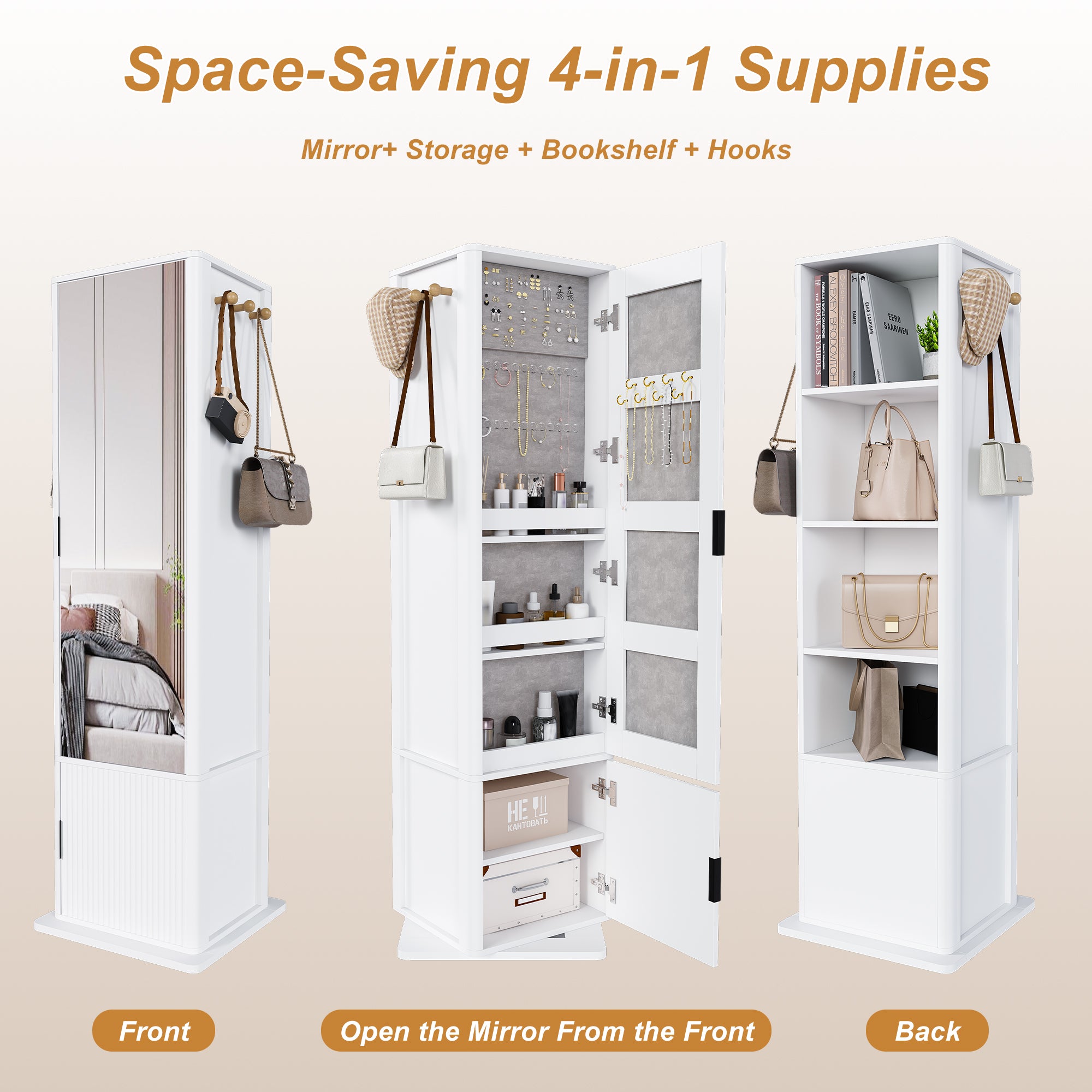 360° Rotating Makeup & Jewelry Cabinet