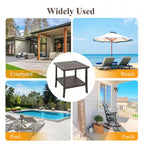 19" Square Brown Metal Side Table