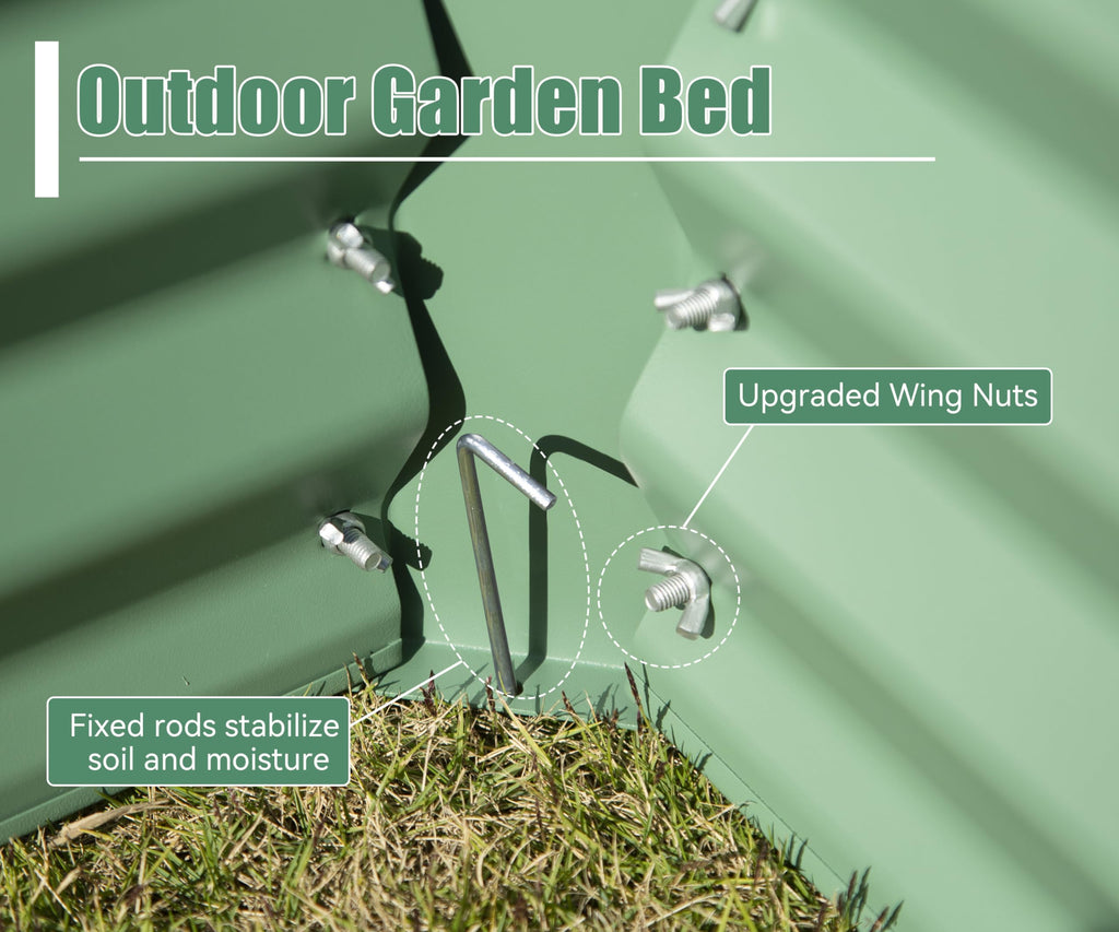 6x3x1.5ft Galvanized Raised Garden Bed