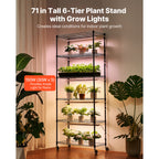 6-Tier Indoor Plant Shelf with Grow Light