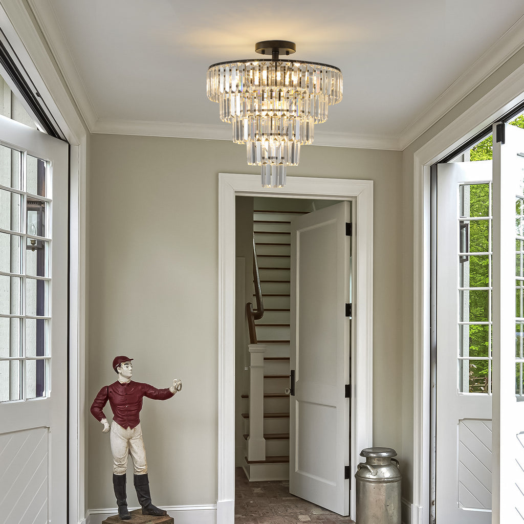 20" Black Crystal Chandelier