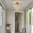 20" Black Crystal Chandelier