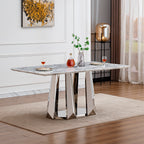 Modern Faux Marble Dining Table for 6