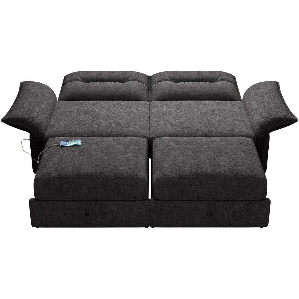 Multi-Functional Sofa Bed with Plush Fabric