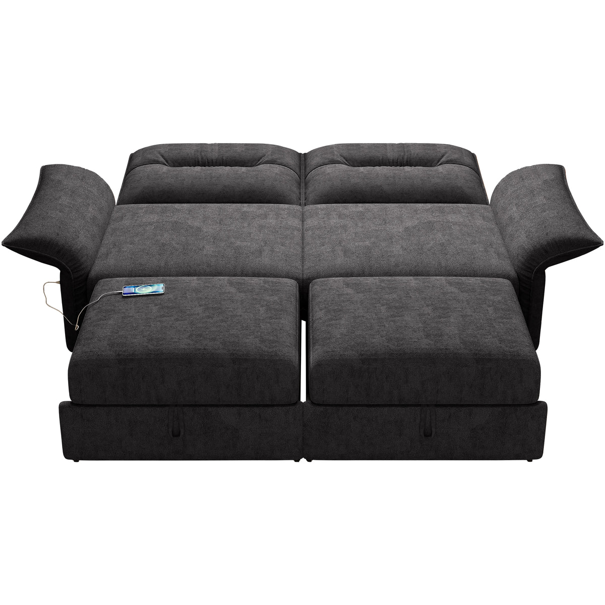 Multi-Functional Sofa Bed with Plush Fabric