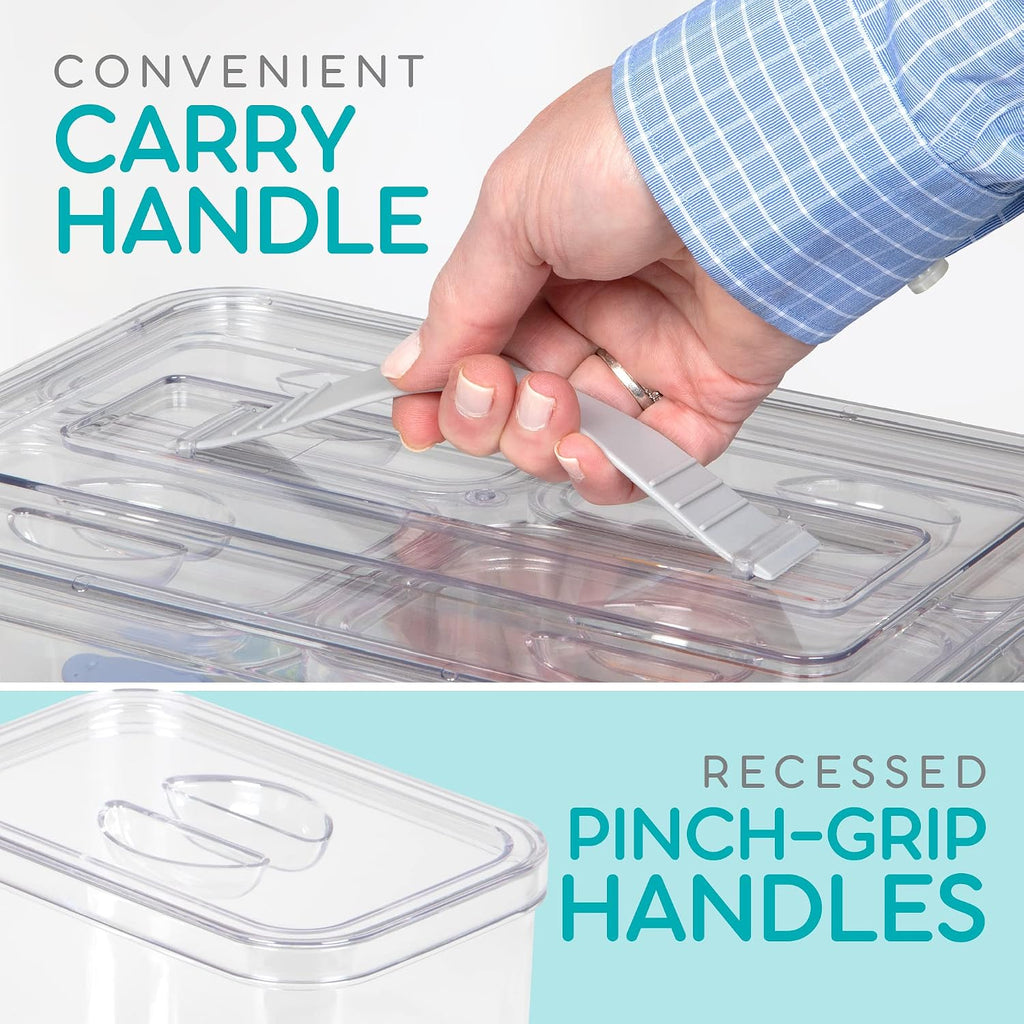 Clear Organizer Bins with Lids – Stackable Storage Containers for Home Organization
