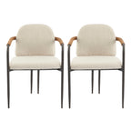 Dining Chair Set of 2 - Espresso and Beige