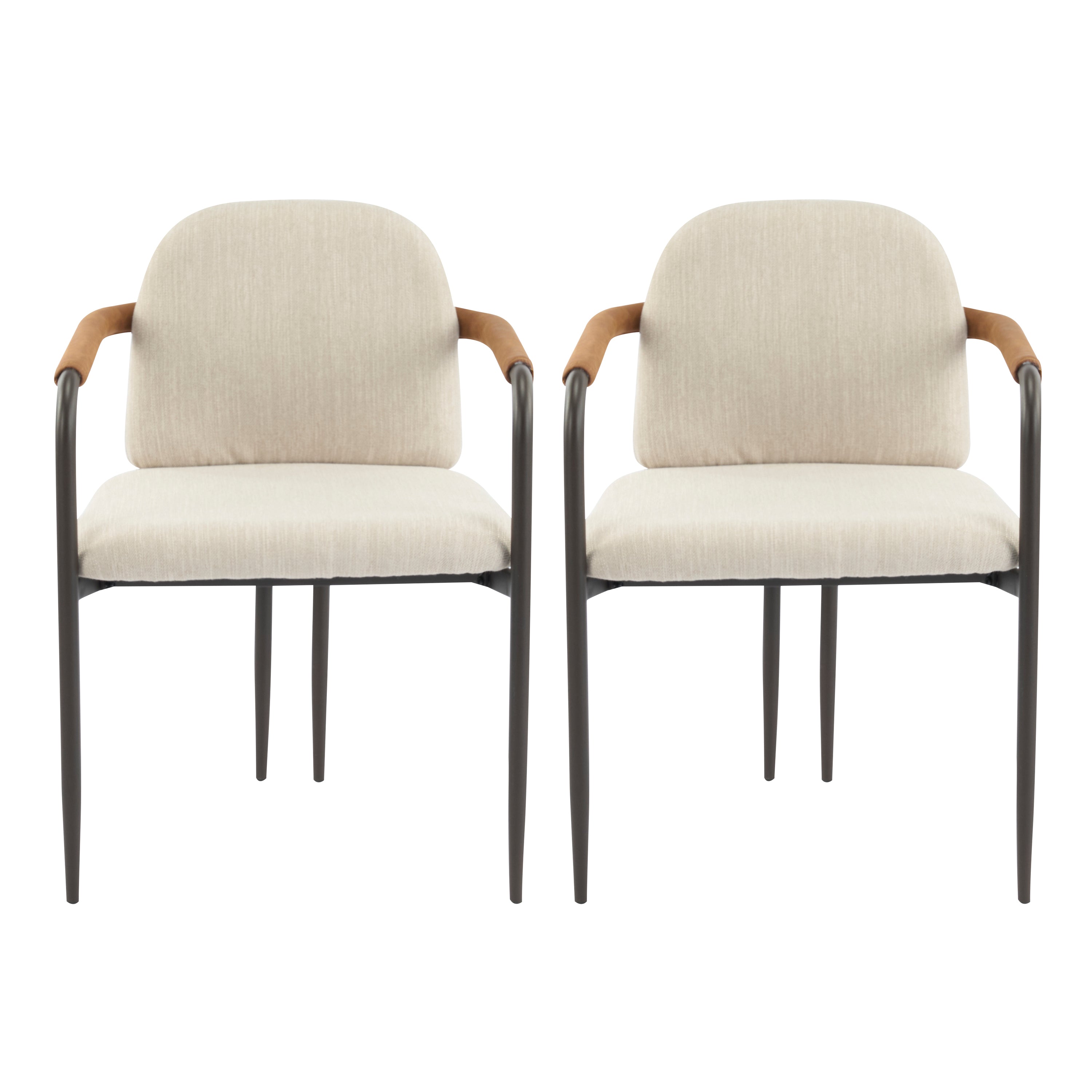 Dining Chair Set of 2 - Espresso and Beige